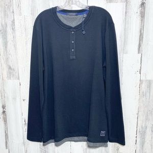 Scotch & Soda Black Long Sleeve Henley Shirt Size XXL New With Tags.